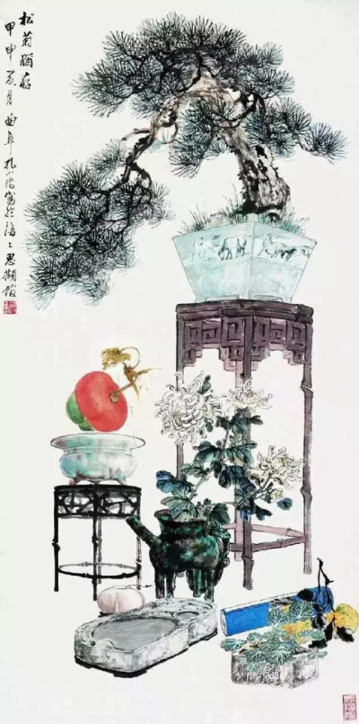 孔小瑜（1899－1984），原名宪英，生于慈溪庄桥孔家村。
擅长花卉博古，追求形象逼真，笔意松动逸格。并刻苦练就了强记默写的本领，从三代青铜器外，广涉人物、翎毛、走兽、鱼虫手到形俱，呼之欲出，无所不精。其博…