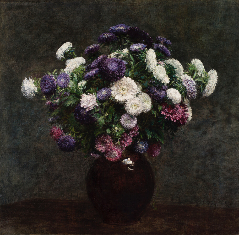 亨利·范汀·拉图尔（Henri Fantin-Latour），《花瓶中的紫苑》，1875年