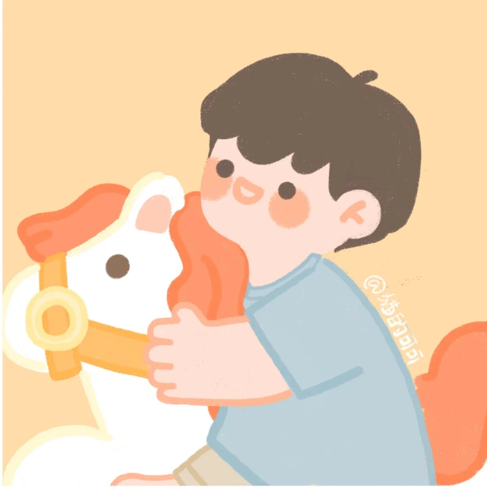 卡通情侣头像 旋转木马