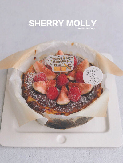 #SHERRYMolly家の下午茶# —『巴斯克芝士cake』她的生日cake～吃完能量满满 还会有好运陪伴耶