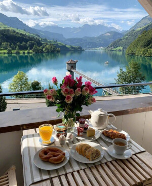 在瑞士的早晨醒来。