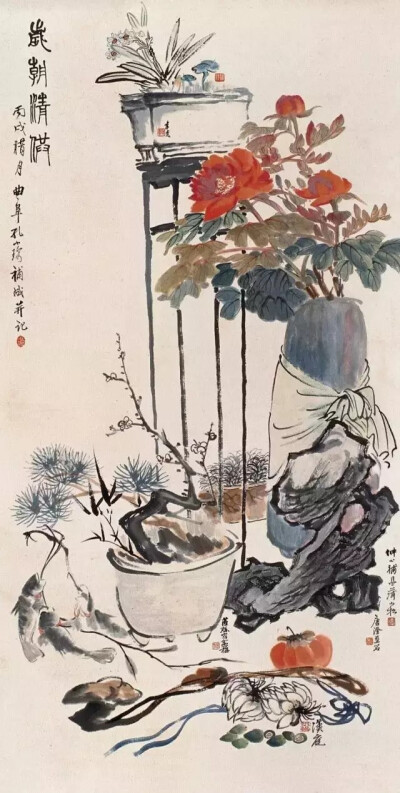 孔小瑜（1899-1984），祖籍曲阜，为孔圣后裔。原名宪英，生于慈溪庄桥孔家村。擅长花鸟、博古画。画风受任伯年影响，其博古画与张善子的虎、熊松泉的狮并称。其出众的表现力人称任佰年后第一人，为“海上画派”代表…