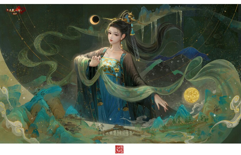 『古风美人』画师：养猫画画的随随