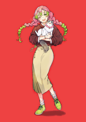 #鬼灭之刃#  甘露寺蜜璃
画师：しんいし智歩