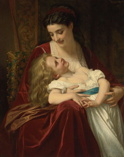 雨果·梅尔（Hugues Merle）绘画作品欣赏。