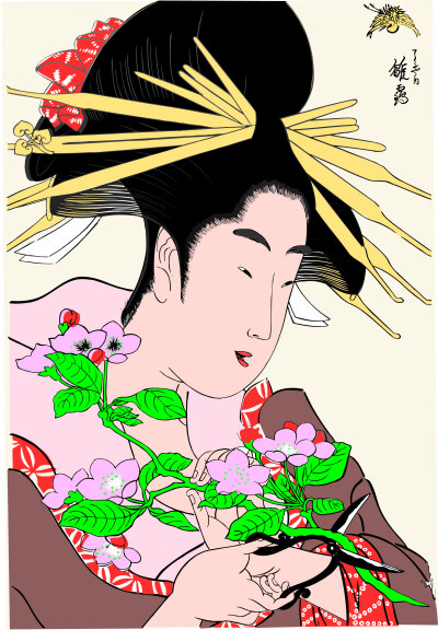 浮世绘风格插画