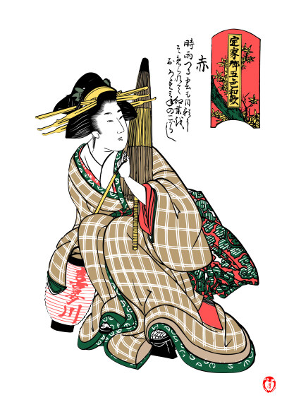 浮世绘风格插画