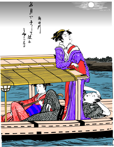 浮世绘风格插画