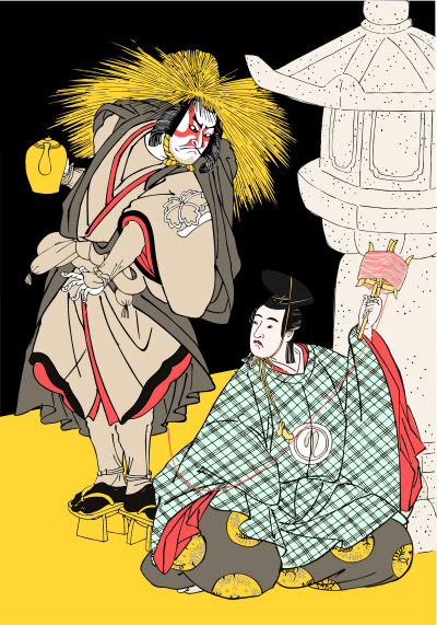 浮世绘风格插画