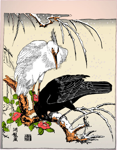 浮世绘风格插画