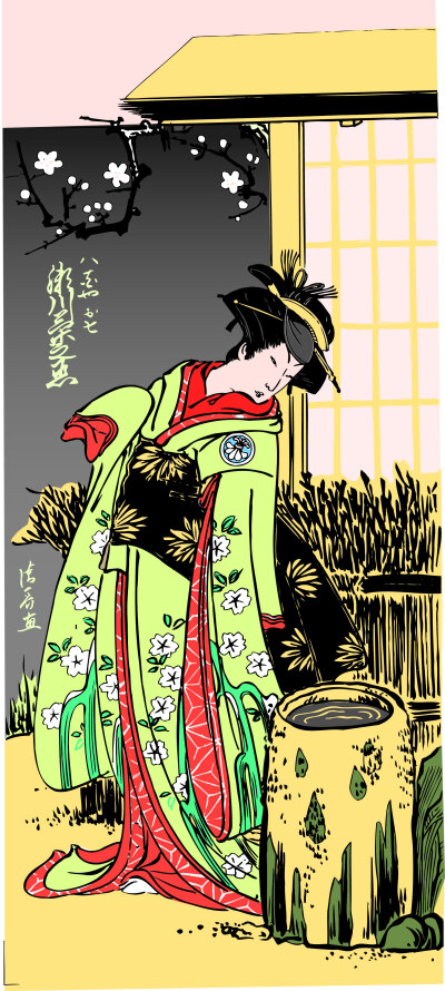 浮世绘风格插画