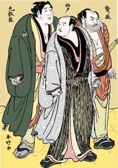 浮世绘风格插画