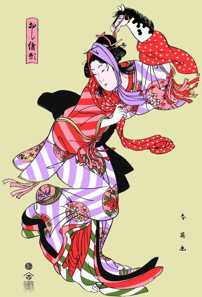 浮世绘风格插画