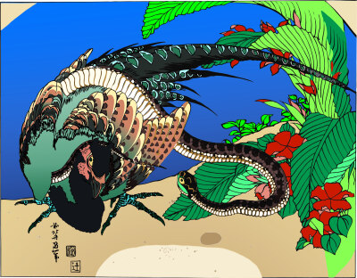 浮世绘风格插画