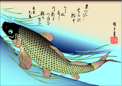 浮世绘风格插画