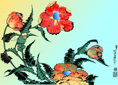 浮世绘风格插画