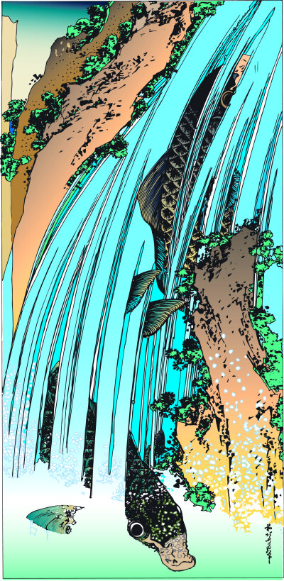 浮世绘风格插画