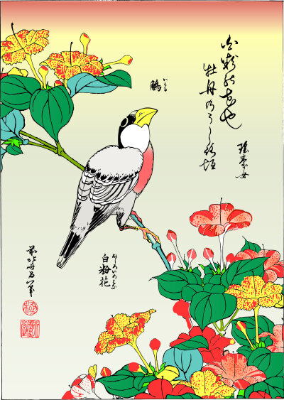 浮世绘风格插画