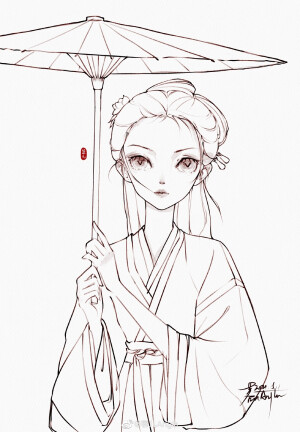 一组iPad头像速写线稿｜@蓉儿Angla ​​​