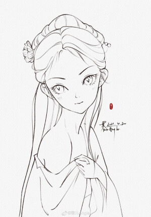 一组iPad头像速写线稿｜@蓉儿Angla ​​​