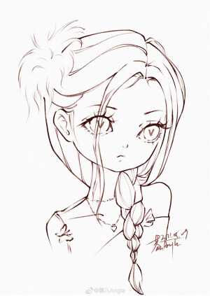 一组iPad头像速写线稿｜@蓉儿Angla ​​​