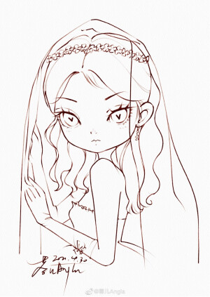 一组iPad头像速写线稿｜@蓉儿Angla ​​​