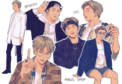 金南俊手绘,搜图不易，留图请点赞，专辑内所有图片均有才阿米所绘，我只是图片搬运工，只留作欣赏