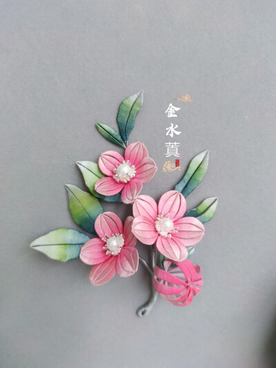 非遗染色缠花桃花