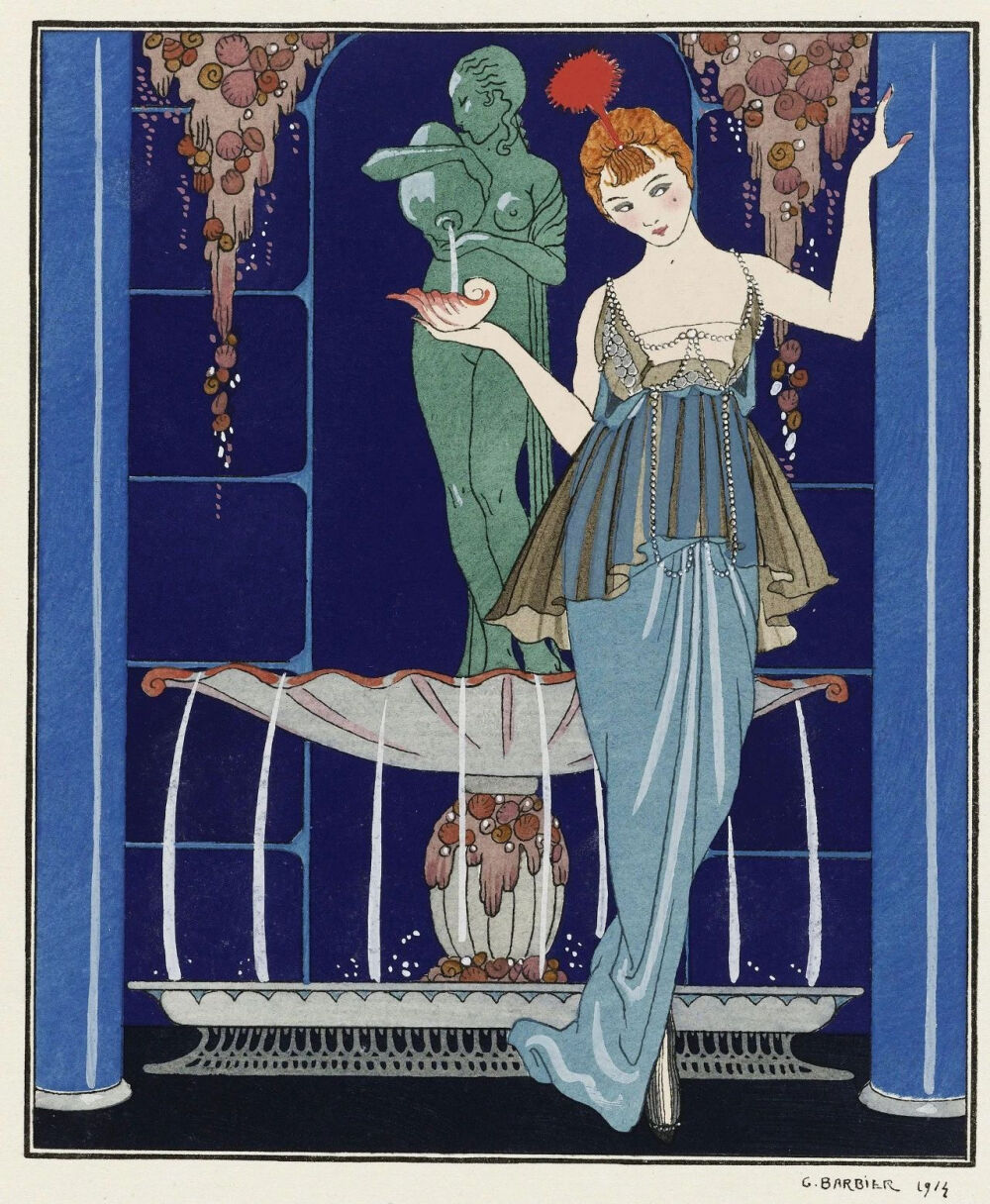 George Barbier
他是20世纪初法国伟大的插画家之一，
以描绘巴黎时装的装饰画而闻名，
同时还涉猎戏剧、电影、芭蕾舞的服饰设计。
