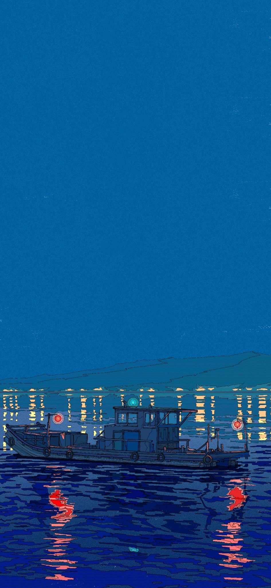 蓝色意境背景壁纸插画场景