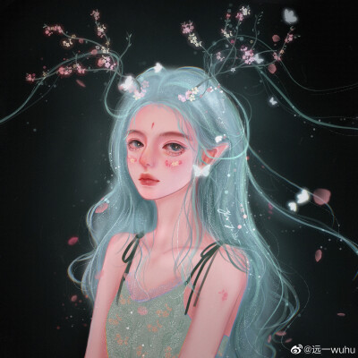 手绘远一插画