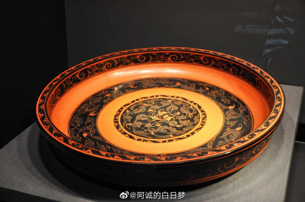 长沙马王堆汉墓·轪侯家云龙纹漆盘 湖南省博物馆藏@阿诚的白日梦