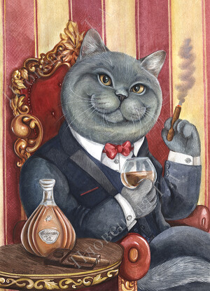 拟人化的可爱猫咪插画 ~ 俄罗斯画师Plovetskaya Tatiana-pleval插画作品