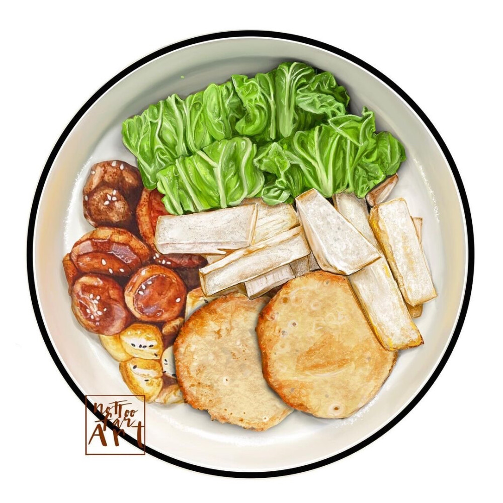 
ins分享插画美食推荐，每日一餐蔬菜水果，手绘
cr： nottoofar.art
