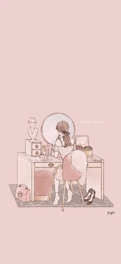 动漫壁纸粉色少女