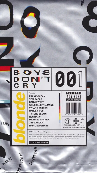 Frank Ocean - Boys don't cry zine