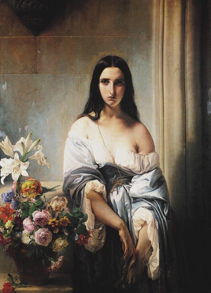 忧郁的思绪，1842年（意大利画家Francesco Hayez作品） ​​​