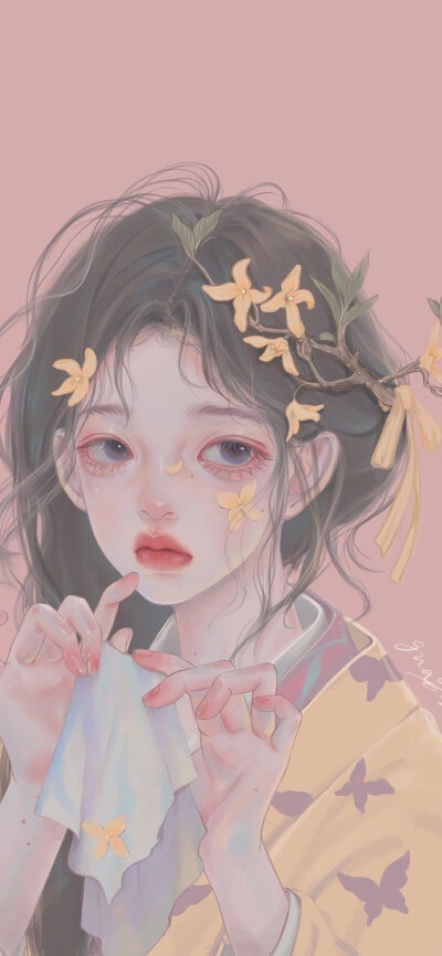 插画壁纸～少女心，美腻