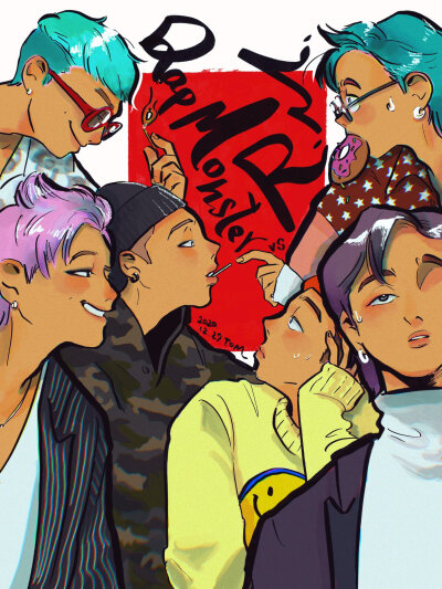 金南俊手绘,搜图不易，留图请点赞，专辑内所有图片均有才阿米所绘，我只是图片搬运工，只留作欣赏