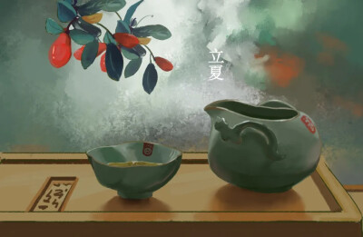 风景花草图