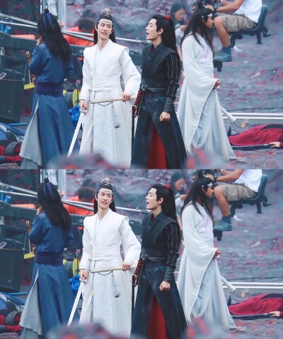 陈情令～～射日之征花絮图片～～忘羡～～
哥哥弟弟打闹日常～～