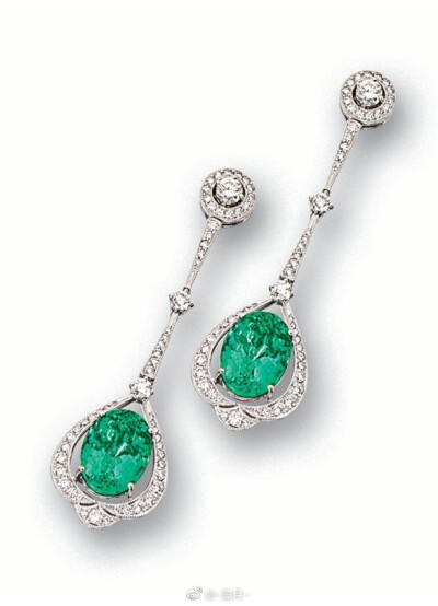祖母绿 钻石耳坠
