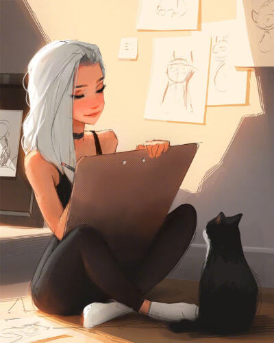 插画师 Sam Yang 画笔下的理想型女友 ❤️ ​​​