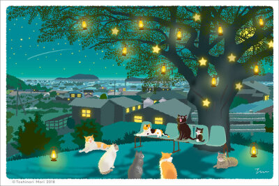 “TABINEKO” （旅行的猫）是日本长冈插画师森俊则原创的系列插画：纪录了一只黑猫与一只花猫结伴周游日本，在历经四季的旅途中，遇见的人和发生的事。作者结合自己的旅行经历，为两只猫创造了生动有趣的旅程。画作…