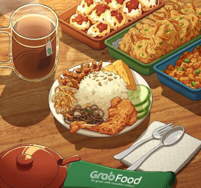 ——
动漫里的食物，喜欢吗？
画师:harousel ​​​​