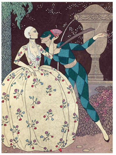 George Barbier
他是20世纪初法国伟大的插画家之一，
以描绘巴黎时装的装饰画而闻名，
同时还涉猎戏剧、电影、芭蕾舞的服饰设计。
