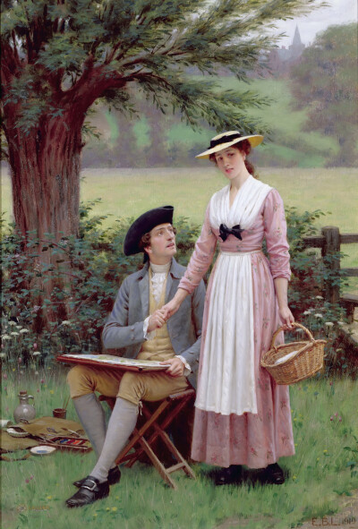 埃德蒙·布莱尔·莱顿（ Edmund Blair Leighton ​）绘画欣赏。