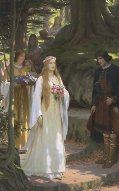 埃德蒙·布莱尔·莱顿（ Edmund Blair Leighton ​）绘画欣赏。