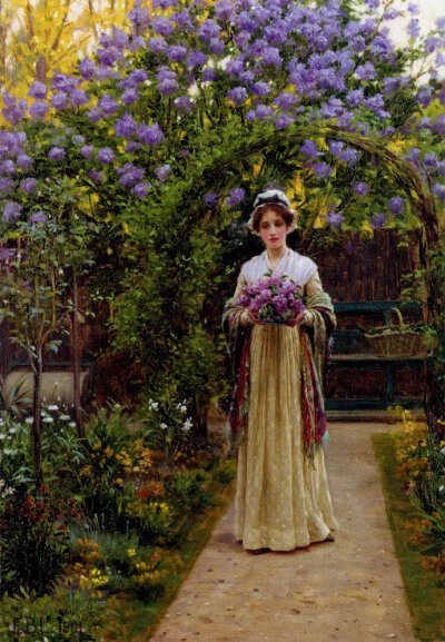 埃德蒙·布莱尔·莱顿（ Edmund Blair Leighton ​）绘画欣赏。