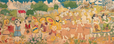 Henry Darger（1892-1973），一名默默无闻的看门人和洗碗工。
在他离世前，房东在其公寓发现了大量艺术创作：超过350幅的水彩、拼贴、速写；3本手工装订的巨幅画册、7本小说、数千捆文字手稿……
